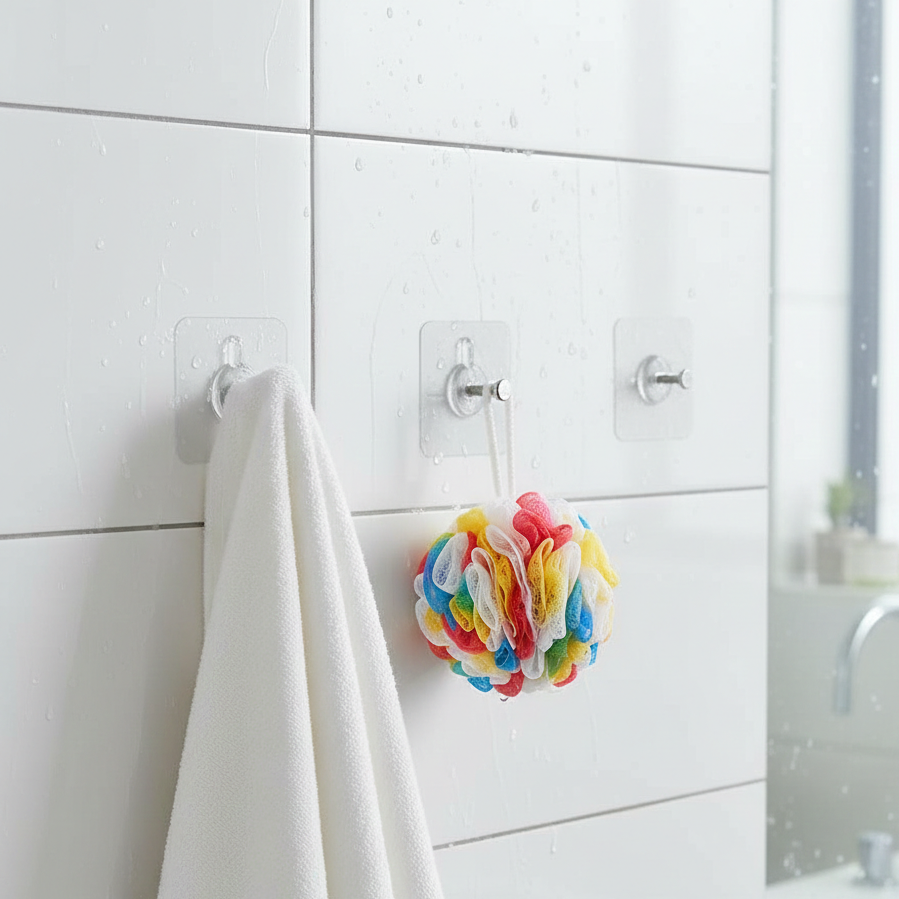 Wall Mounted Self Adhesive Transparent Screw Hooks