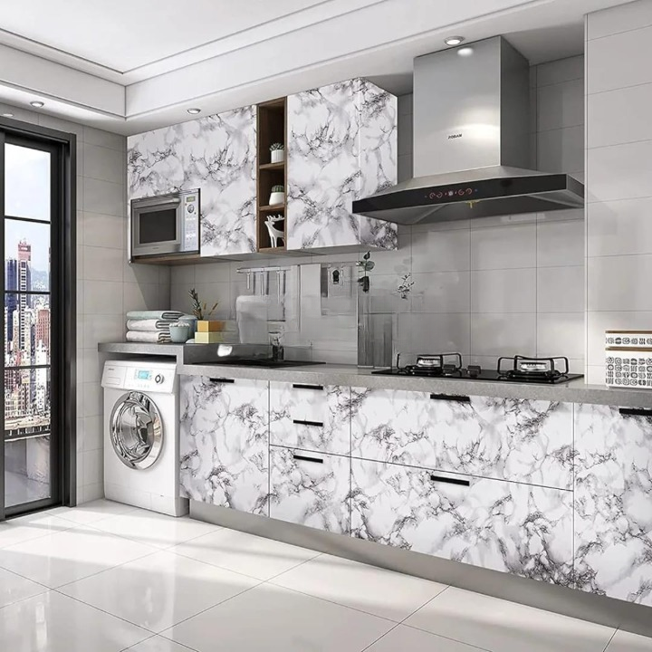 Self-Adhesive Kitchen Marble Sheet Waterproof Heat Resistant(60×200)