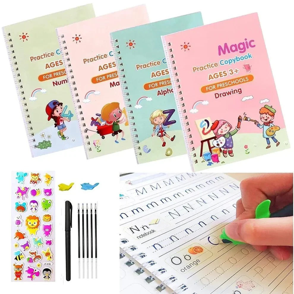 4 Packs Reusable Writing Book