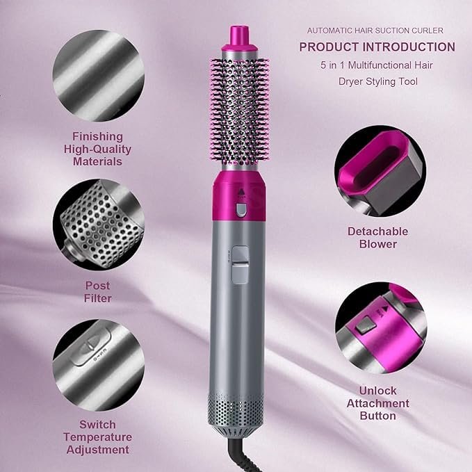 Hair Dryer Brush 5 In 1 Hair Blower Hot Air Styler