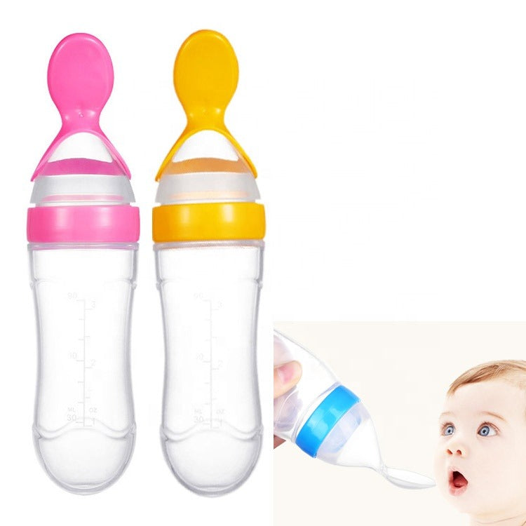 90ml Silicone Feeding Bottle with Spoon