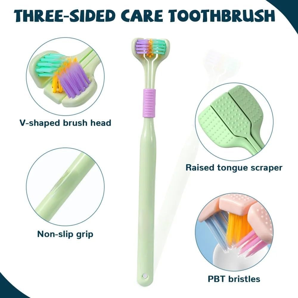 Three-Sided Ultra Soft Bristle Toothbrush  Pack of 2