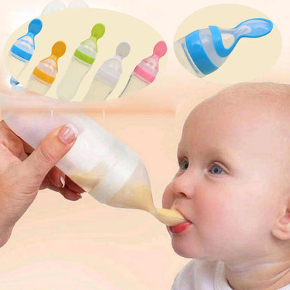 90ml Silicone Feeding Bottle with Spoon