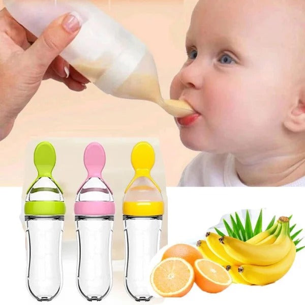 90ml Silicone Feeding Bottle with Spoon